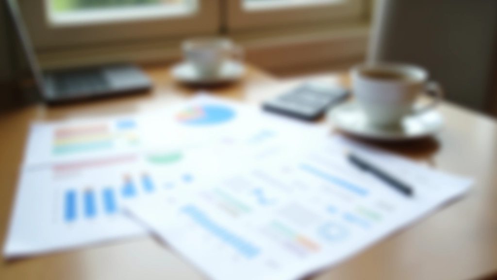 Financial planning materials including budget worksheets and planning documents arranged on a professional workspace