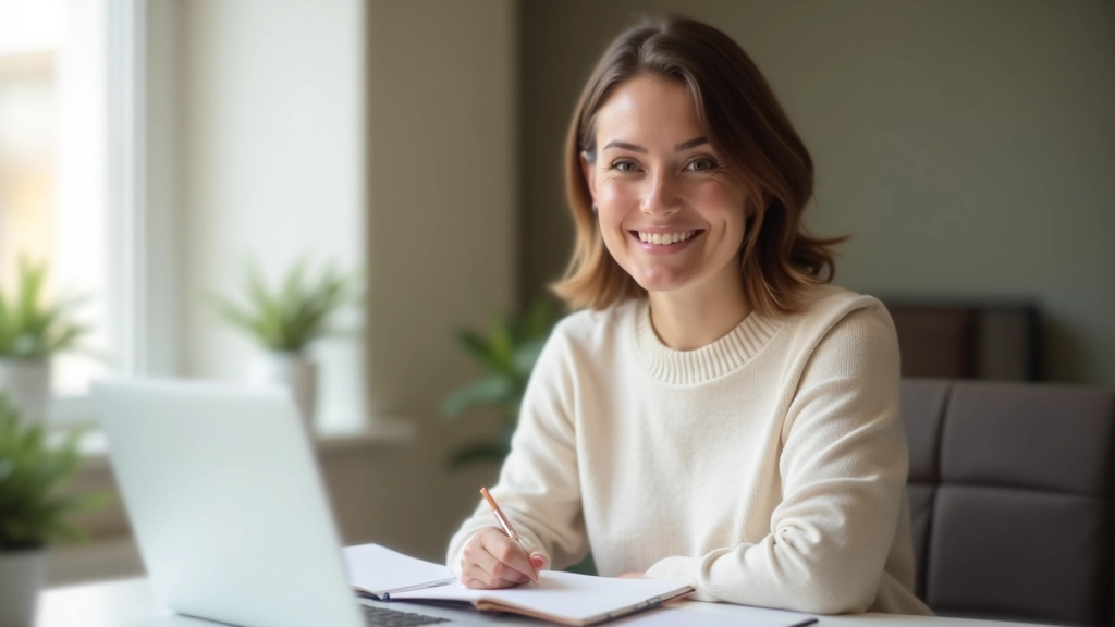 Person reviewing financial goals and emergency fund strategy with laptop and notebook